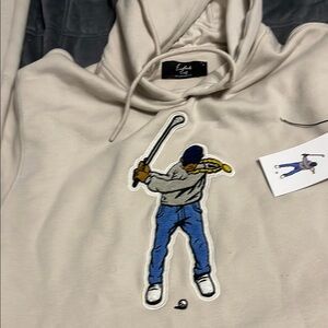 Golf Embroidered Beige Hoodie